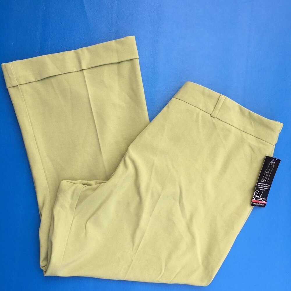 Maggie Barnes Catherines Diane Fit Pants 24WP Green Wide Leg Cuff Career NEW - Picture 9 of 12